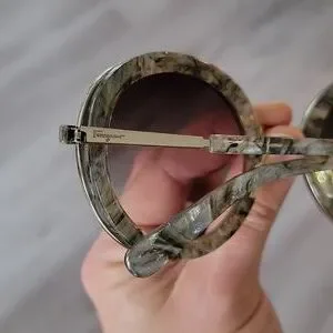 FERRAGAMO Round Marbled Stone Sunglasses NEW/AUTH Salvatore Ferragamo | Accessories | Ferragamo Round Marble  main image 4